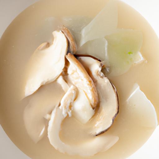 Một tô canh nấm sò trắng nóng hổi và đậm đà